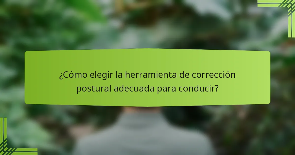 ¿Cómo elegir la herramienta de corrección postural adecuada para conducir?
