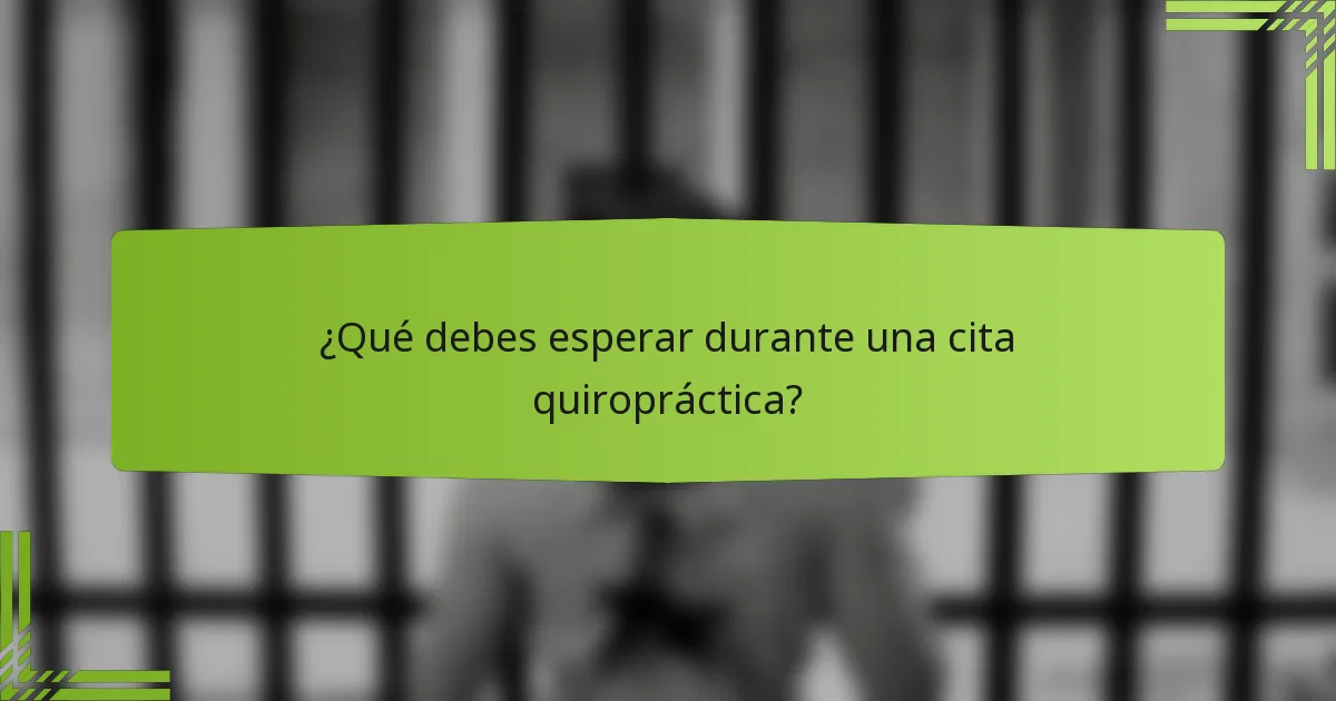 ¿Qué debes esperar durante una cita quiropráctica?