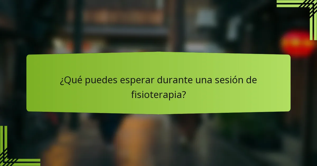 ¿Qué puedes esperar durante una sesión de fisioterapia?